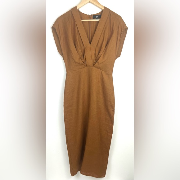 Banana Republic Mari Draped Linen Midi Dress - Picture 12 of 13